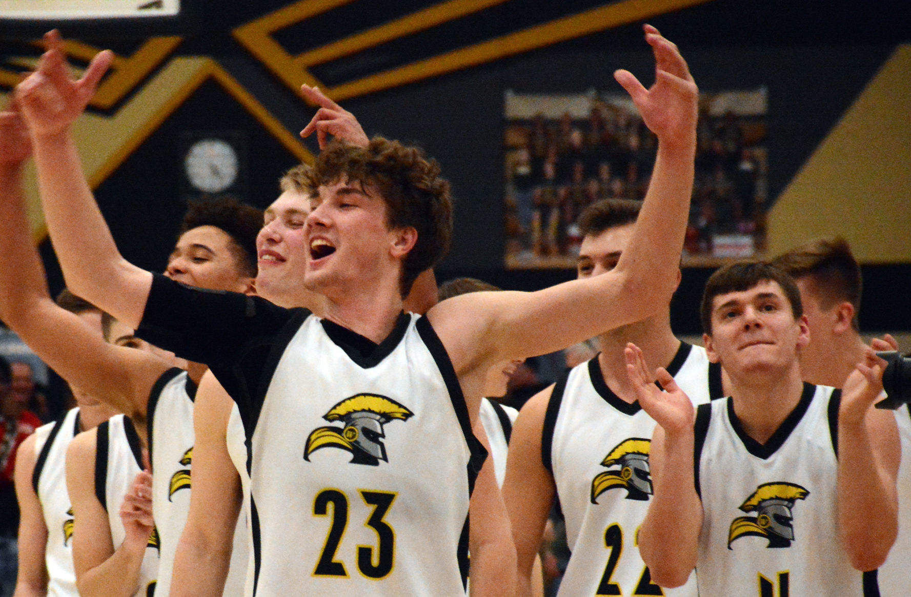 Reece Homan celebrating